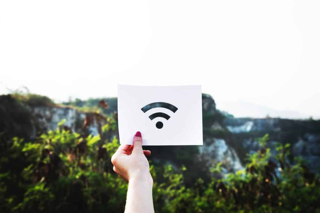 Wifi Symbol With Nature Landscape In Background