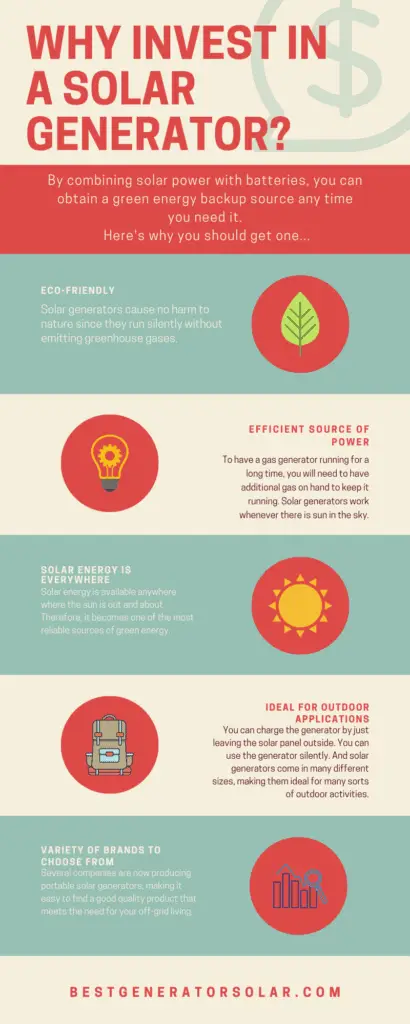 Five reasons to invest in a solar generator infographic