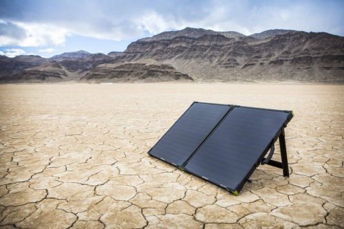 Boulder 200 solar panel on desert ground