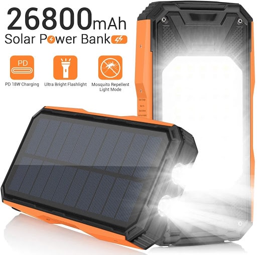 26800mAh Portable Solar Power Bank close up display