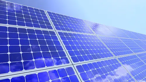 Blue solar panel array
