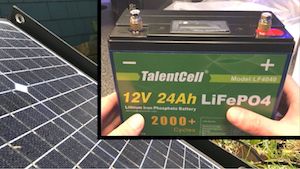 Solar panel with battery