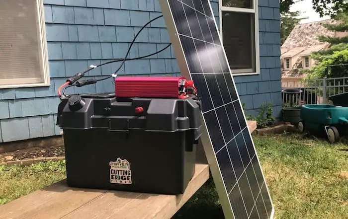 Cutting Edge Power solar generator charging with solar panel