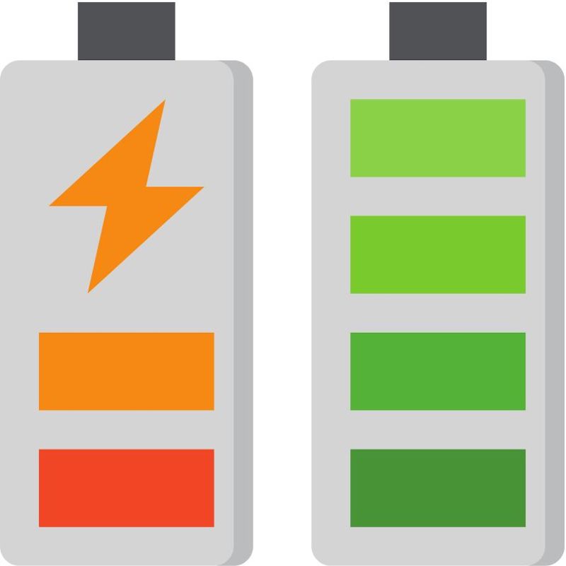 Graphic of battery discharging and recharging
