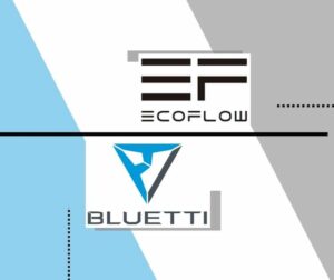 EcoFlow vs. Bluetti logos