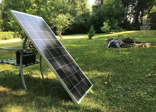 BougeRV 180W solar panel on an angle