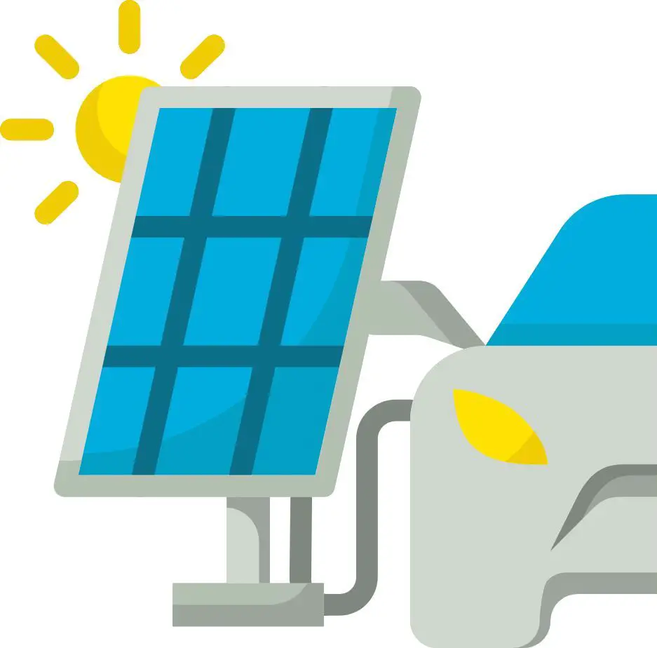 solar panel charging electric vehicle graphic