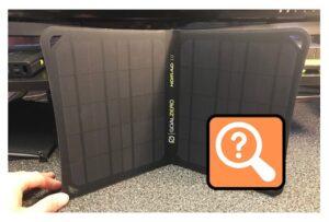 Graphic with question mark asking how do portable solar panels work