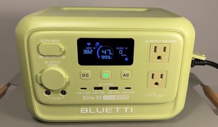 BLUETTI Elite 30 V2 fast charging mode